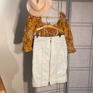 Anthropologie Light denim Pencil skirt